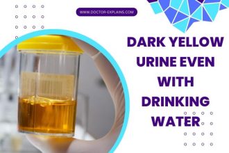 dark yellow urine even drinking a lot of water