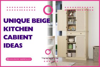 unique beige kitchen cabinet ideas