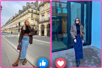 chick Long Jean Skirt With Boots Outfit Ideas