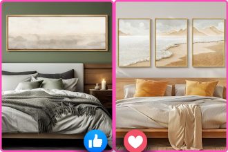 Classy Neutral Wall Art Above Bed Ideas