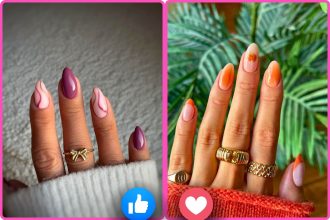 Coolest fall almond nails